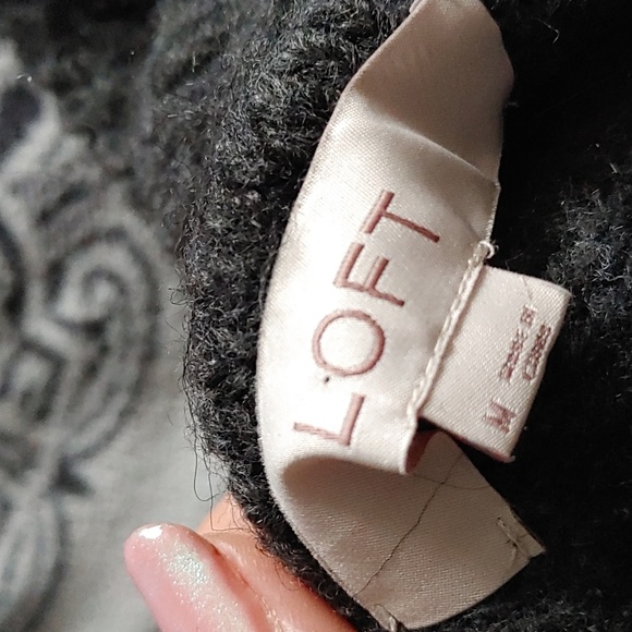 Loft Cable Knit Turtleneck Sweater Vest SZ.Med.Gray - Picture 6 of 6